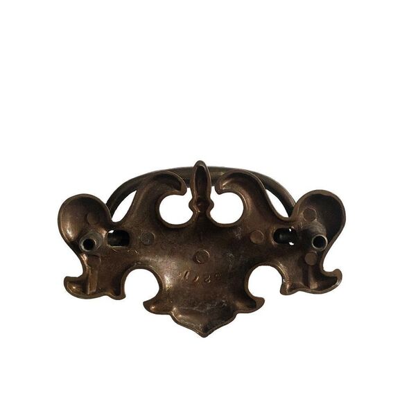 Vintage Drop Handle Drawer Pull Hardware Solid Brass - Picture 2 of 3